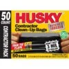 Husky 42 Gal. Heavy-Duty Contractor Clean-Up Bags With 20% PCR (50-Count) -Husky Shop husky contractor bags hkr42wc050b 64 1000
