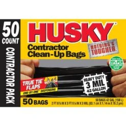 Husky 42 Gal. Heavy-Duty Contractor Clean-Up Bags With 20% PCR (50-Count)