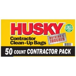 Husky 42 Gal. Heavy-Duty Contractor Clean-Up Bags With 20% PCR (50-Count) -Husky Shop husky contractor bags hkr42wc050b a0 1000