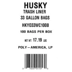 Husky 33 Gal. Heavy Duty Flap Tie Black Trash Liners (100-Count) -Husky Shop husky contractor bags hkyo33wc100b 1f 1000
