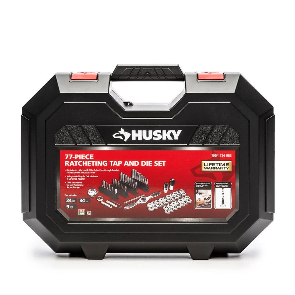 Husky SAE/Metric Ratcheting Tap And Die Set (77-Piece) 7 Husky SAE/Metric Ratcheting Tap And Die Set (77-Piece) - Image 7