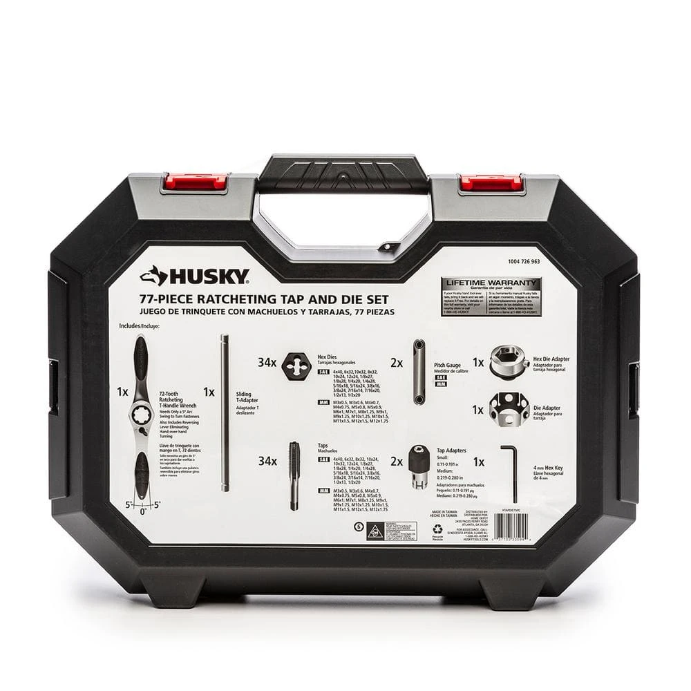 Husky SAE/Metric Ratcheting Tap And Die Set (77-Piece) 8 Husky SAE/Metric Ratcheting Tap And Die Set (77-Piece) - Image 8