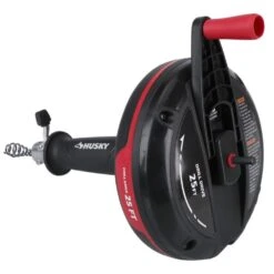 Husky 25 Ft. Power Drum Drain Snake Drill-Operated Auger For Sink, Tub And Shower Clogs