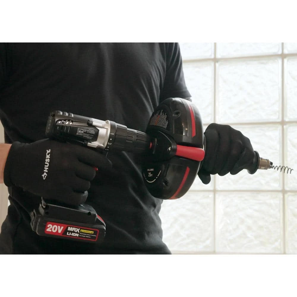 Husky 25 Ft. Power Drum Drain Snake Drill-Operated Auger For Sink, Tub And Shower Clogs 7 Husky 25 Ft. Power Drum Drain Snake Drill-Operated Auger For Sink, Tub And Shower Clogs - Image 7