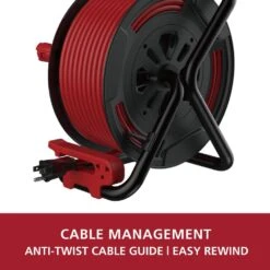 Husky 50 Ft. 14/3 13AMP Retractable Extension Cord Reel With 4 Grounded Outlets Black -Husky Shop husky extension cord reels em hsk 500n 76 1000