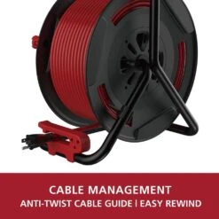 Husky 75 Ft. 12/3 13 Amp Retractable Extension Cord Reel With 4 Grounded Outlets Black -Husky Shop husky extension cord reels em hsk 750n 76 1000