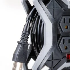 Husky 15 Ft. Extension Cord Reel With 4 Outlets, Black -Husky Shop husky extension cord reels hks0415cr 76 1000