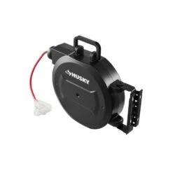 Husky 50 Ft. 14/3 Medium Duty 13-Amps Indoor Extension Cord Reel With Multiple Outlet Triple Tap End, Black -Husky Shop husky extension cord reels lts xp001 1d 1000