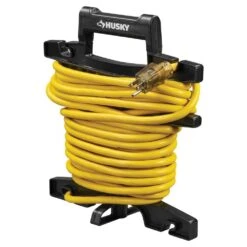 Husky 150 Ft. 16/3 Heavy Duty Extension Cord Reel Storage Holder, Black -Husky Shop husky extension cord reels ylcr 17 c3 1000