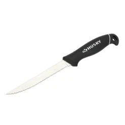 Husky 6 In. Stainless Steel Serrated Fixed Blade Knife With Sheath