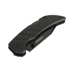 Husky 3 In. Sharpener And Nylon Handle Sporting 3 In. Steel Clip Point Straight Edge Folding Knife Tactical Knife -Husky Shop husky folding knives 90650 4f 1000