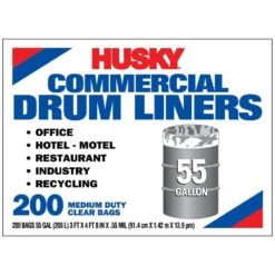 Husky 55 Gal. Economy Natural Trash Liners (200-Count) -Husky Shop husky garbage bags pa55200cl p 4f 1000