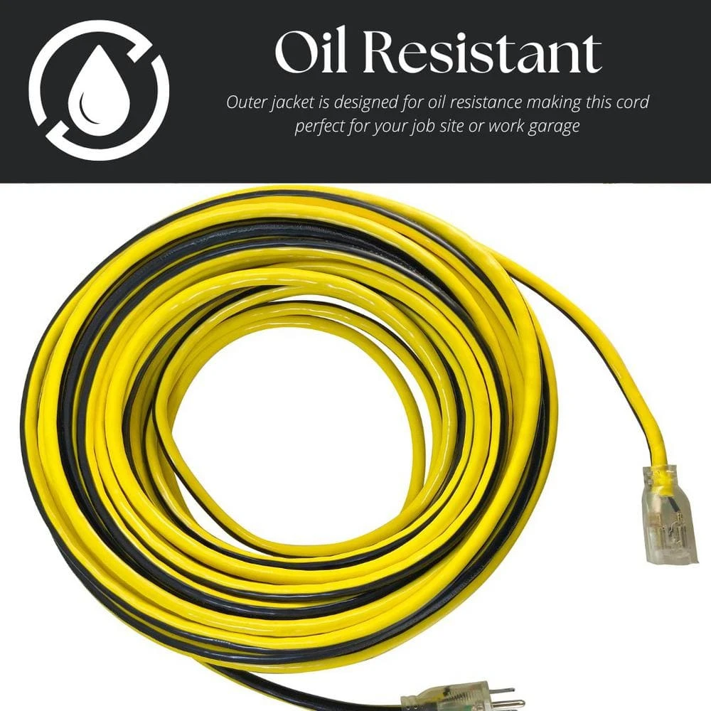 Husky VividFlex 25 Ft. 14/3 Gauge Medium Duty Indoor/Outdoor Extension Cord With Lighted End, Yellow 12 Husky VividFlex 25 Ft. 14/3 Gauge Medium Duty Indoor/Outdoor Extension Cord With Lighted End, Yellow - Image 12