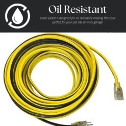 Husky VividFlex 50 Ft. 14/3 Gauge Medium Duty Indoor/Outdoor Extension Cord With Lighted End, Yellow -Husky Shop husky general purpose cords 23050hy 76 1000