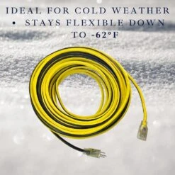 Husky VividFlex 100 Ft. 14/3 Gauge Medium Duty Indoor/Outdoor Extension Cord With Lighted End, Yellow -Husky Shop husky general purpose cords 23100hy fa 1000