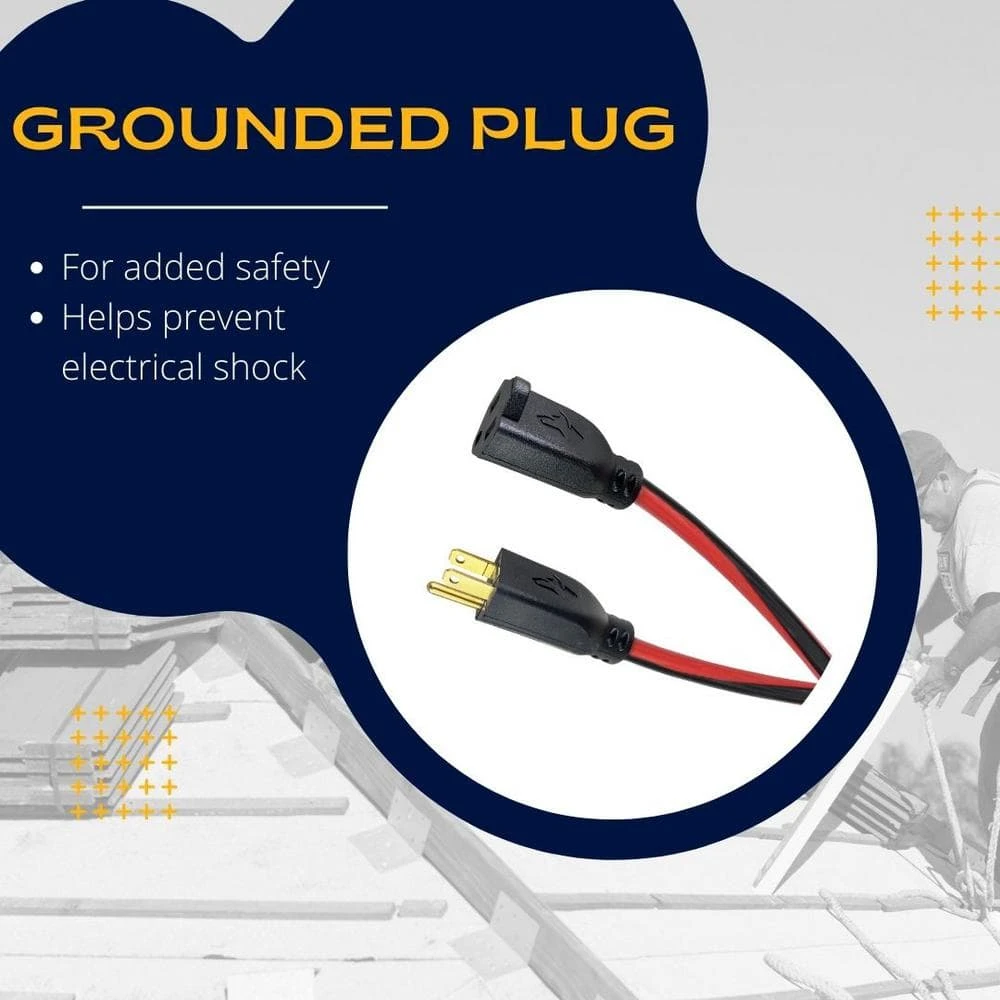 Husky 25 Ft. 14/3 Medium Duty Indoor/Outdoor Extension Cord, Red/Black 6 Husky 25 Ft. 14/3 Medium Duty Indoor/Outdoor Extension Cord, Red/Black - Image 6