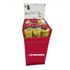 Husky 50 Ft. 14/3 Medium Duty Indoor/Outdoor Extension Cord With Multiple Outlet Triple Tap Lighted End, Yellow -Husky Shop husky general purpose cords sjtw143050tripl 76 1000