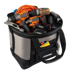 Husky 14 In. 5 Pocket Open Top Tote Tool Bag -Husky Shop husky grey husky tool bags hd60089 th a0 1000