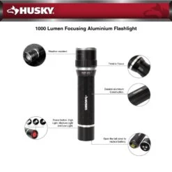 Husky 1000 Lumens Focusing Aluminum Flashlight -Husky Shop husky handheld flashlights 91397 4f 1000