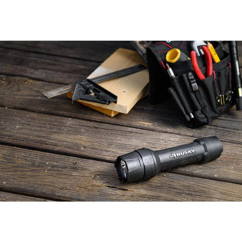 Husky 1000 Lumens Tough Stainless Steel Core Multi-Setting LED Flashlight, Impact And Water Resistant With Batteries 2 Husky 1000 Lumens Tough Stainless Steel Core Multi-Setting LED Flashlight, Impact And Water Resistant With Batteries - Image 2