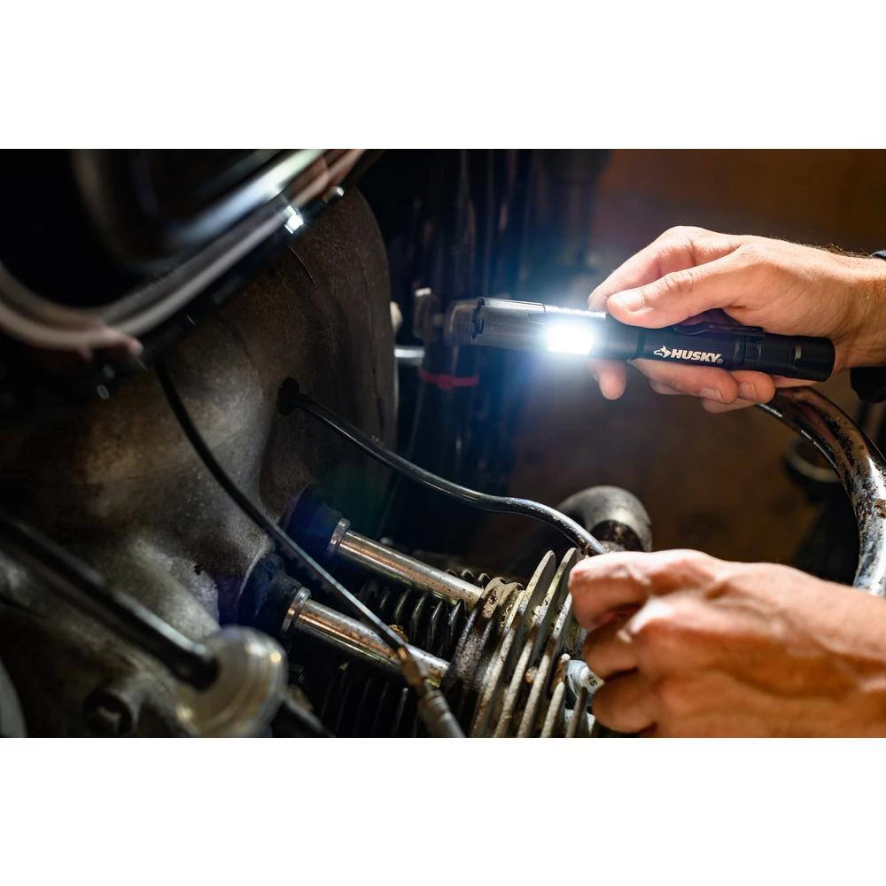 Husky 100 Lumen LED Aluminum Penlight With Side Flashlight, Impact And Water Resistant, High/Low With Batteries 14 Husky 100 Lumen LED Aluminum Penlight With Side Flashlight, Impact And Water Resistant, High/Low With Batteries - Image 14