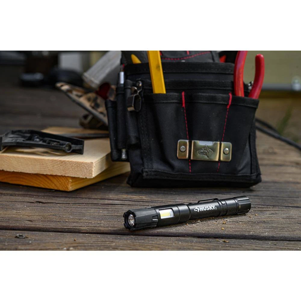 Husky 100 Lumen LED Aluminum Penlight With Side Flashlight, Impact And Water Resistant, High/Low With Batteries 9 Husky 100 Lumen LED Aluminum Penlight With Side Flashlight, Impact And Water Resistant, High/Low With Batteries - Image 9