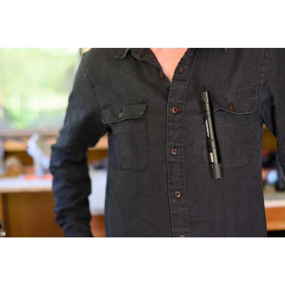 Husky 100 Lumen LED Aluminum Penlight With Side Flashlight, Impact And Water Resistant, High/Low With Batteries 13 Husky 100 Lumen LED Aluminum Penlight With Side Flashlight, Impact And Water Resistant, High/Low With Batteries - Image 13