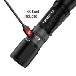 Husky 1200 Lumens Dual Power LED Rechargeable Focusing Flashlight With Rechargeable Battery And USB-C Cable Included -Husky Shop husky handheld flashlights hsky1200dpfl 31 1000