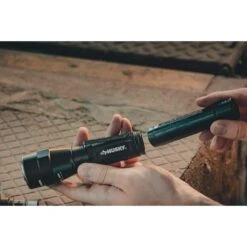 Husky 1200 Lumens Dual Power LED Rechargeable Focusing Flashlight With Rechargeable Battery And USB-C Cable Included -Husky Shop husky handheld flashlights hsky1200dpfl 76 1000