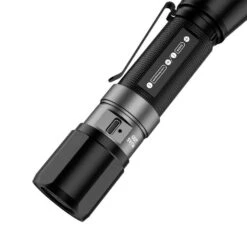 Husky 1200-Lumens Dual Power LED Rechargeable Focusing Flashlight With Rechargeable Battery And USB-C Cable Included (2-Pack) -Husky Shop husky handheld flashlights hsky1200dpfl2pk 4f 1000