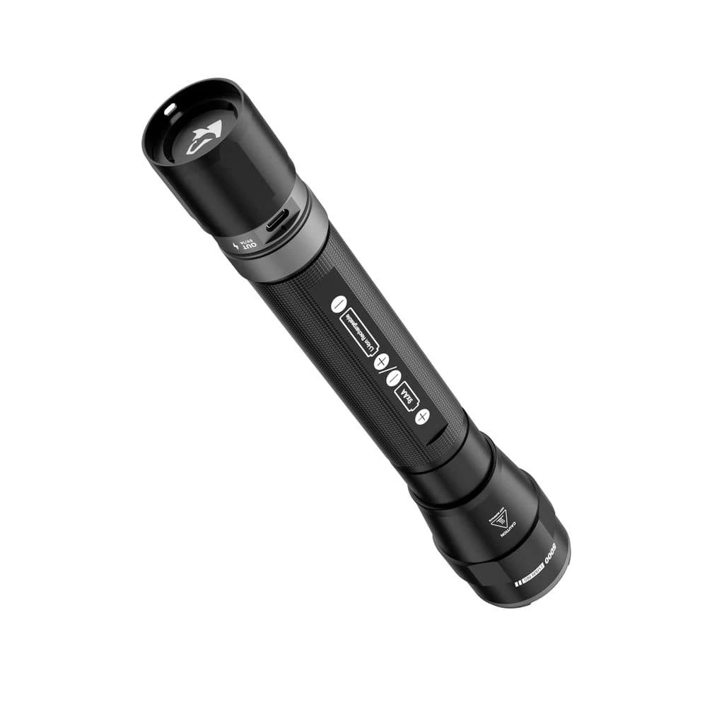 Husky 5000 Lumens Dual Power LED Rechargeable Focusing Flashlight With Rechargeable Battery And USB-C Cable Included 4 Husky 5000 Lumens Dual Power LED Rechargeable Focusing Flashlight With Rechargeable Battery And USB-C Cable Included - Image 4