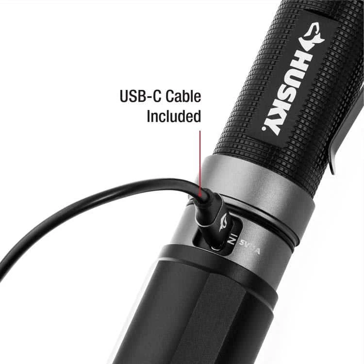 Husky 1200 Lumens Dual Power LED Rechargeable Focusing Flashlight 11 Husky 1200 Lumens Dual Power LED Rechargeable Focusing Flashlight - Image 11