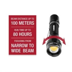 Husky 3000-Lumens Dual Power LED Rechargeable Tactical Focusing Handheld Flashlight -Husky Shop husky handheld flashlights pvl flt 0023 1f 1000