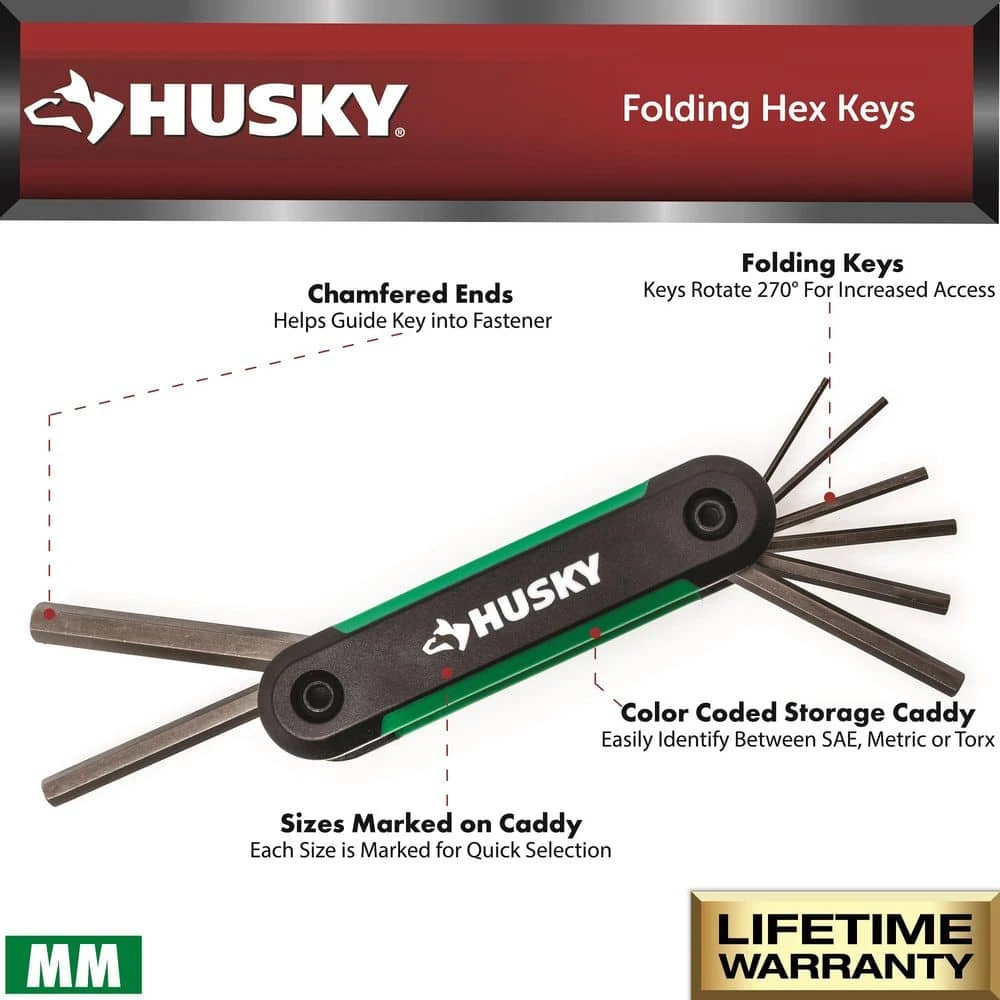 Husky Folding Hex Key Set (9-Piece SAE, 8-Piece MM, 8-Piece Torx) 5 Husky Folding Hex Key Set (9-Piece SAE, 8-Piece MM, 8-Piece Torx) - Image 5