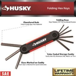 Husky Folding Hex Key Set (9-Piece SAE, 8-Piece MM, 8-Piece Torx) 11 Husky Folding Hex Key Set (9-Piece SAE, 8-Piece MM, 8-Piece Torx) -Husky Shop husky hex key sets hfhk3pcset 06 40 1000
