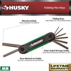 Husky Folding Hex Key Set (9-Pieces SAE, 8-Pieces MM) 10 Husky Folding Hex Key Set (9-Pieces SAE, 8-Pieces MM) -Husky Shop husky hex key sets hfhksm17pc 06 a0 1000
