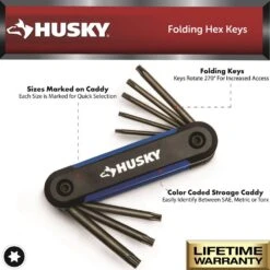 Husky Folding Hex Key Set, Torx (8-Piece) -Husky Shop husky hex key sets hftk8pc 06 40 1000