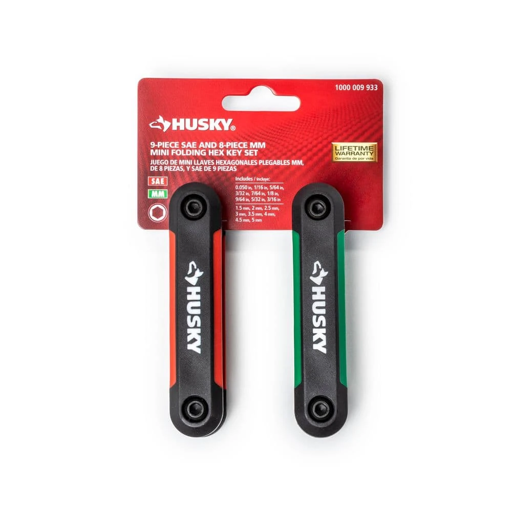 Husky Mini Folding Hex Key Set (9-Piece SAE, 8-Piece MM) 7 Husky Mini Folding Hex Key Set (9-Piece SAE, 8-Piece MM) - Image 7