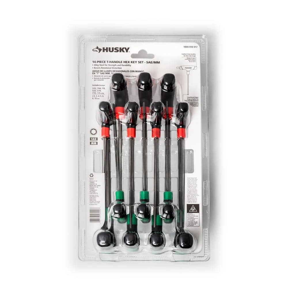 Husky 14-Piece T-Handle SAE & MM Hex Key Set 4 Husky 14-Piece T-Handle SAE & MM Hex Key Set - Image 4