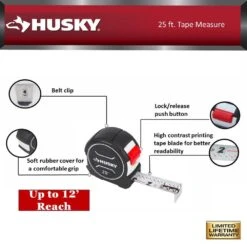 Husky Layout Set - 25 Ft. Tape Measure, 3-Pack Folding Utility Knife Set(Lock-Back/Textured Grip) And Kneeling Pad -Husky Shop husky home tool kits 90971 a0 1000