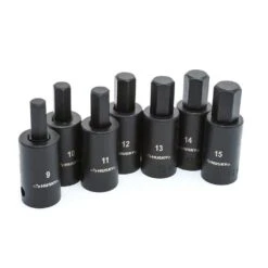 Husky 1/2 In. Drive Hex Bit Impact Socket Set MM (7-Piece)
