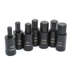 Husky 1/2 In. Drive Hex Bit Impact Socket Set SAE (7-Piece)