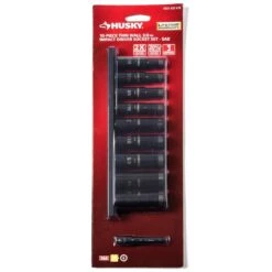 Husky 3/8 In. Drive Thin Wall SAE Deep 6-Point Impact Socket Set (10-Piece) -Husky Shop husky impact socket sets h3dhybsae10pc a0 1000