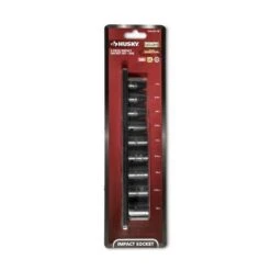 Husky 3/8 In. Drive Standard SAE 6-Point Impact Socket Set (9-Piece) -Husky Shop husky impact socket sets h3dimss9pc 4f 1000
