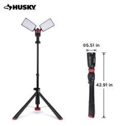 Husky 7000 Lumens Portable Corded LED Work Light With Tripod -Husky Shop husky jobsite lighting 7901304012 77 1000