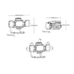 Husky 10,000 Lumen Three-Head Hybrid LED Work Light With Rechargeable Battery -Husky Shop husky jobsite lighting 7903801012 77 1000