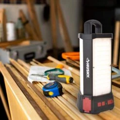 Husky 14,000 Lumen Area Utility Hybrid LED Work Light With Rechargeable Battery -Husky Shop husky jobsite lighting 7904101012 d4 1000