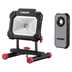 Husky 1,500 Lumen Portable Worklight And 300 Lumen Pocket Light (2-Pack)