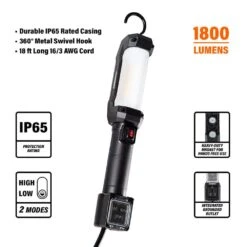 Husky 1800LM 120-Volt LED CORDED HANDHELD LIGHT -Husky Shop husky jobsite lighting k40519 1d 1000
