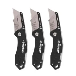 HUSKY 3-PACK FOLDING LOCK-BACK Utility Knife